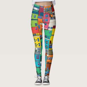 Leggings favela urbaine brésilienne : arrière - plan coloré