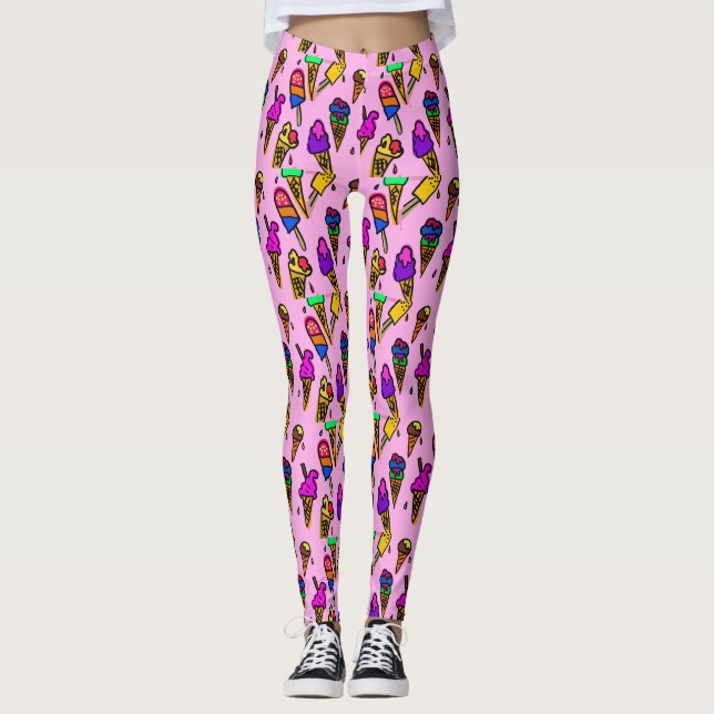 Leggings féminins à la crème glacée (Devant)