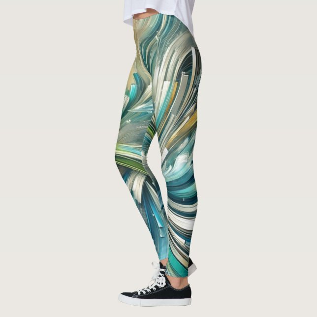 Leggings Femme Abstraite à spirale fluidique (Gauche)