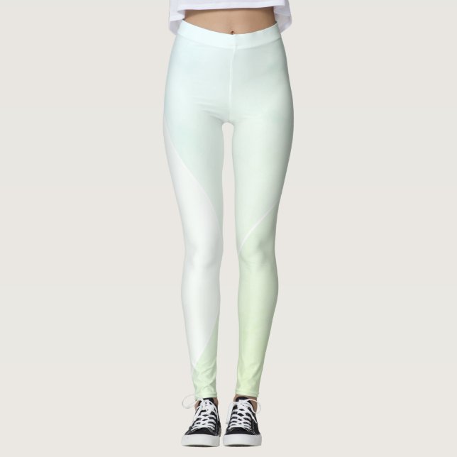 Leggings Femme Bleu Jaune Vert Blanc tendance Moderne (Devant)