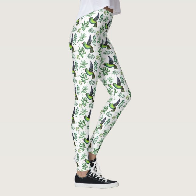 Leggings Femme Colibri Vert - Confort élégant (Droite)