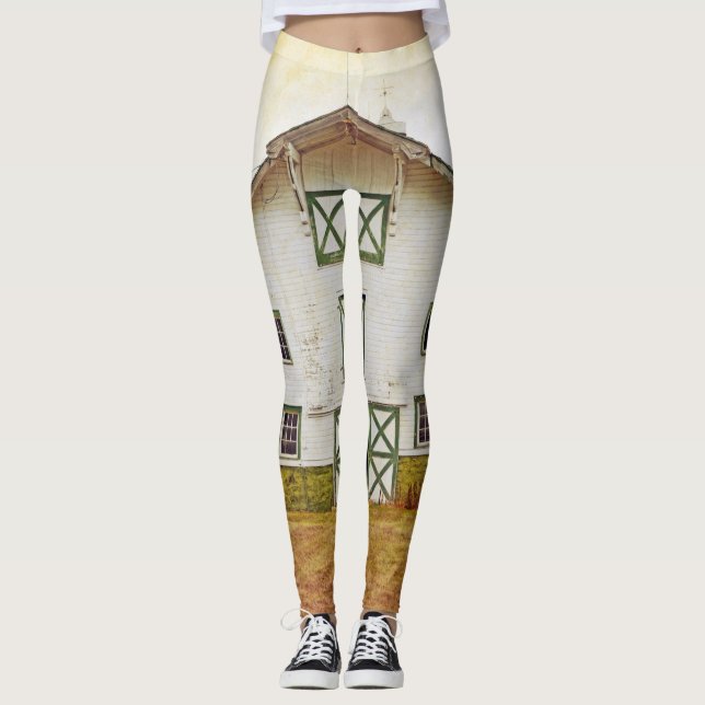 Leggings Femme Coucher du soleil Pays de la grange (Devant)