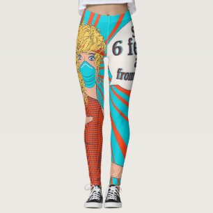 Leggings Femme rétro pop art en masque facial