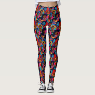 Leggings Femmes africaines colorées en bleu