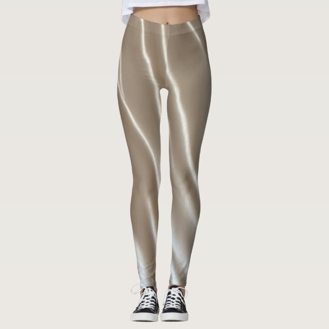 leggings femmes brillant blanc chrome (Devant)