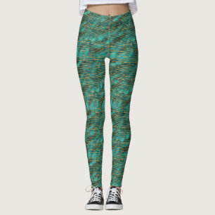 Leggings Femmes d'Leggings - Blue And Gold Pattern