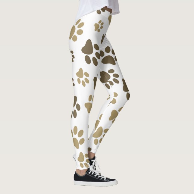 Leggings Femmes Empreintes de pattes aux pattes tachetées (Droite)