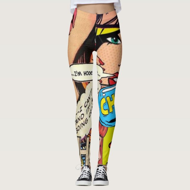 Leggings Femmes pop art moderne esthétique design T-shirt (Devant)