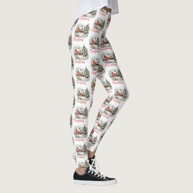 Leggings Ferme de Noël rustique de petite ville (Droite)