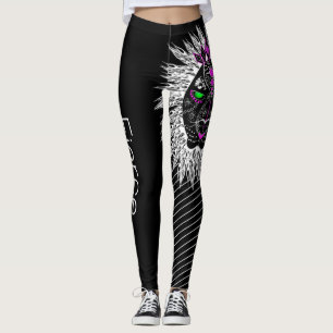 Leggings Féroce Lion les Leggins de lion d'isolement sur l