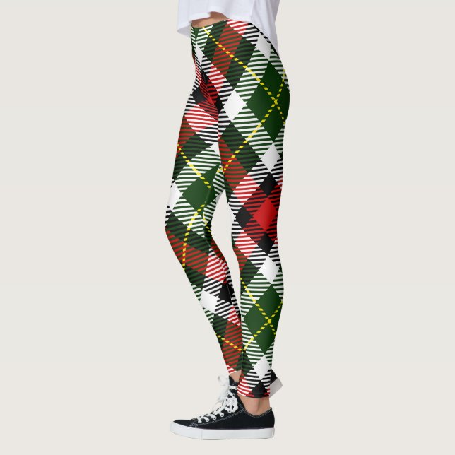 Leggings Festif classique rouge vert rouge de vacances (Gauche)