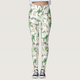 Leggings Festif Noël Floral et Botanique
