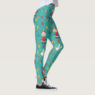 Leggings Festif Vacances d'hiver Rainbow Unicorn Noël