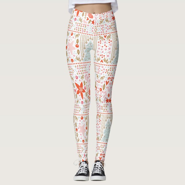 Leggings Festin Pastel Joyeux Noël (Devant)