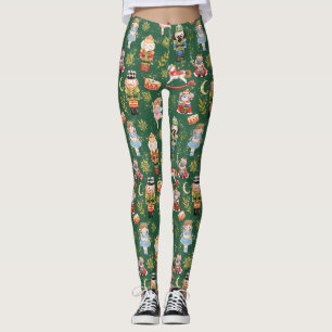 Leggings Festin Whimsical Cute Nutcracker Ballet Green