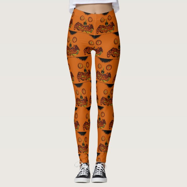 Leggings Festival du Citrouille d'Halloween Jack O'Lantern  (Devant)