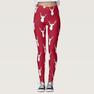 Leggings Festive Motif du trophée de cerf personnalisé