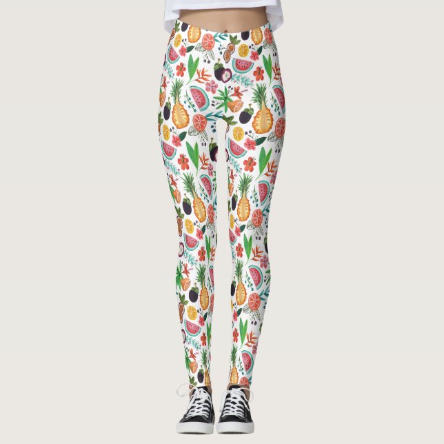 Leggings Fête d'anniversaire | Fruits tropicaux | Légendes (Devant)