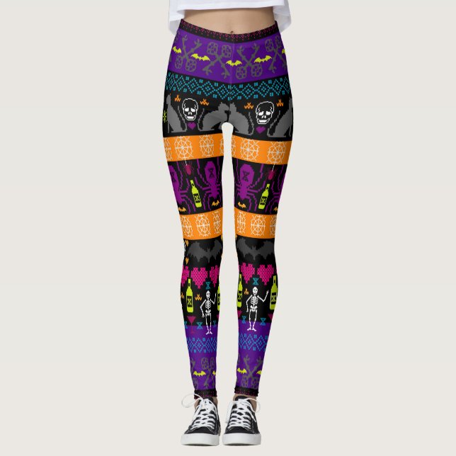 Leggings Fête de Noël affreuse - Bande d'Halloween (Devant)