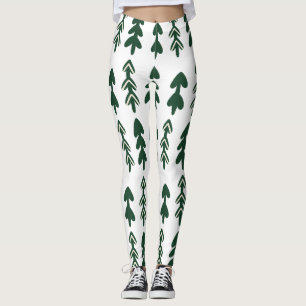Leggings Fête de Noël Beige Vert Personnalisée