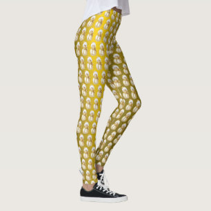 Leggings Fête de Noël Gold Snowman Vacances d'hiver