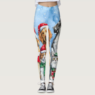 Leggings Fête des Pattes enneigées Mignonnes Animaux de Noë
