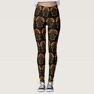 Leggings Fête d'Halloween à la Citrouille Crâne