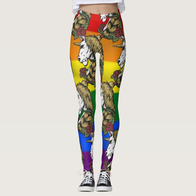 Leggings Fête Licorne Arc-en-Ciel  (Devant)