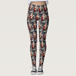 Leggings Fête Noël Festive du Père Noël Terrier du Père Noë