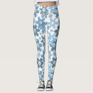 Leggings Fêtes de Noël Fête hiver Flamme de neige brillant