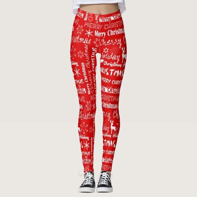 Leggings Fêtes de Noël, motif de Noël, hiver (Devant)
