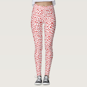 Leggings Fêtes Noël Rouge Hibiscus Fleurs Flor