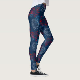Leggings Feu d'artifice bleu et blanc