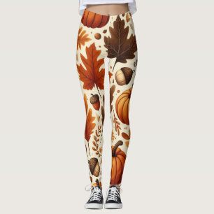 Leggings feuille/citrouille/cavernes Automne
