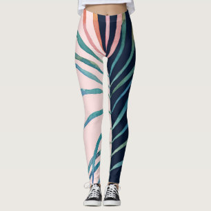 Leggings Feuille d'aquarelle, impression naturelle abstrait