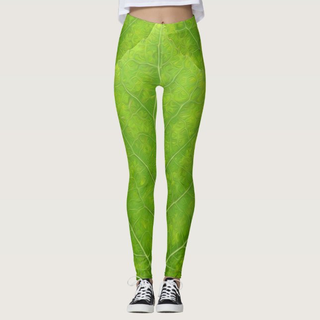 Leggings Feuille d'Aspen vert #11 (Devant)