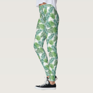 Leggings Feuille de Palme Verte