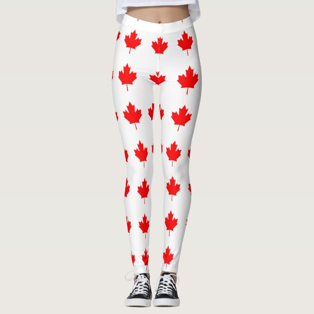 Leggings Feuille d'érable rouge du Canada (Devant)