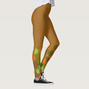 Leggings Feuille tendance sur pattes Brown foncées