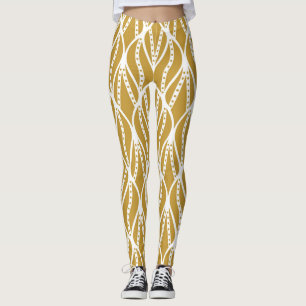 Leggings Feuilles Art Déco, motif classique sans couture.