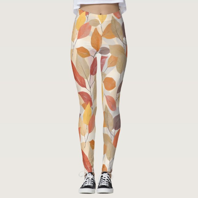 Leggings Feuilles automnales d'automne (Devant)