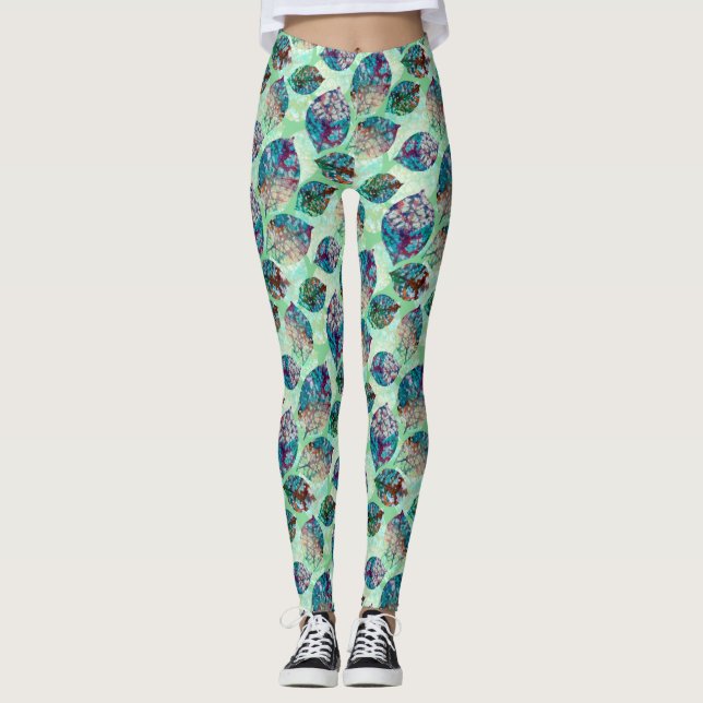 Leggings Feuilles Colorées Pastel Fall (Devant)