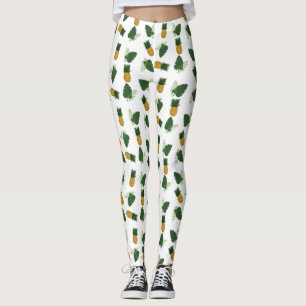 Leggings Feuilles D'Ananas Et De Palmiers