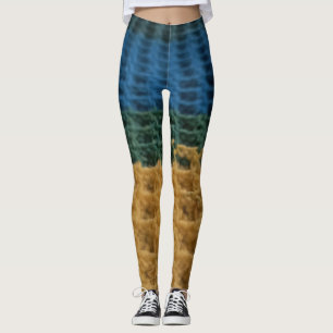 Leggings Feuilles de conception Crochet de gaufre