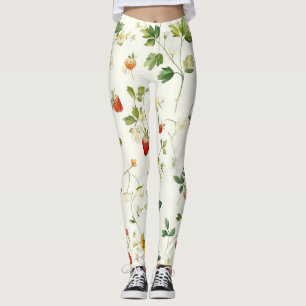 Leggings Feuilles de Fraises Jardin