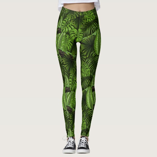 Leggings Feuilles de la jungle (Devant)