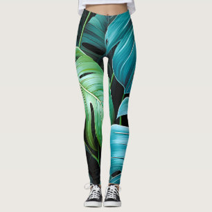 Leggings Feuilles de Monstera Botanique Feuillage Jungle Tr