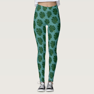 Leggings Feuilles de palmier Monstera motif imprimer leggin