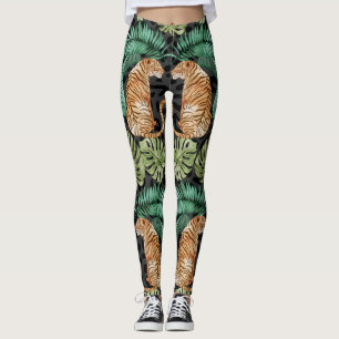 Leggings Feuilles de tigres : Aquarelle Jungle sans joint.