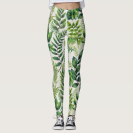 Leggings Feuilles Et Ferns Motif Sans Mer
